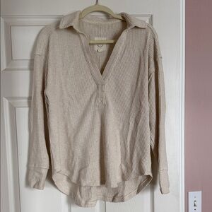 Beige Waffle Knit Women's set